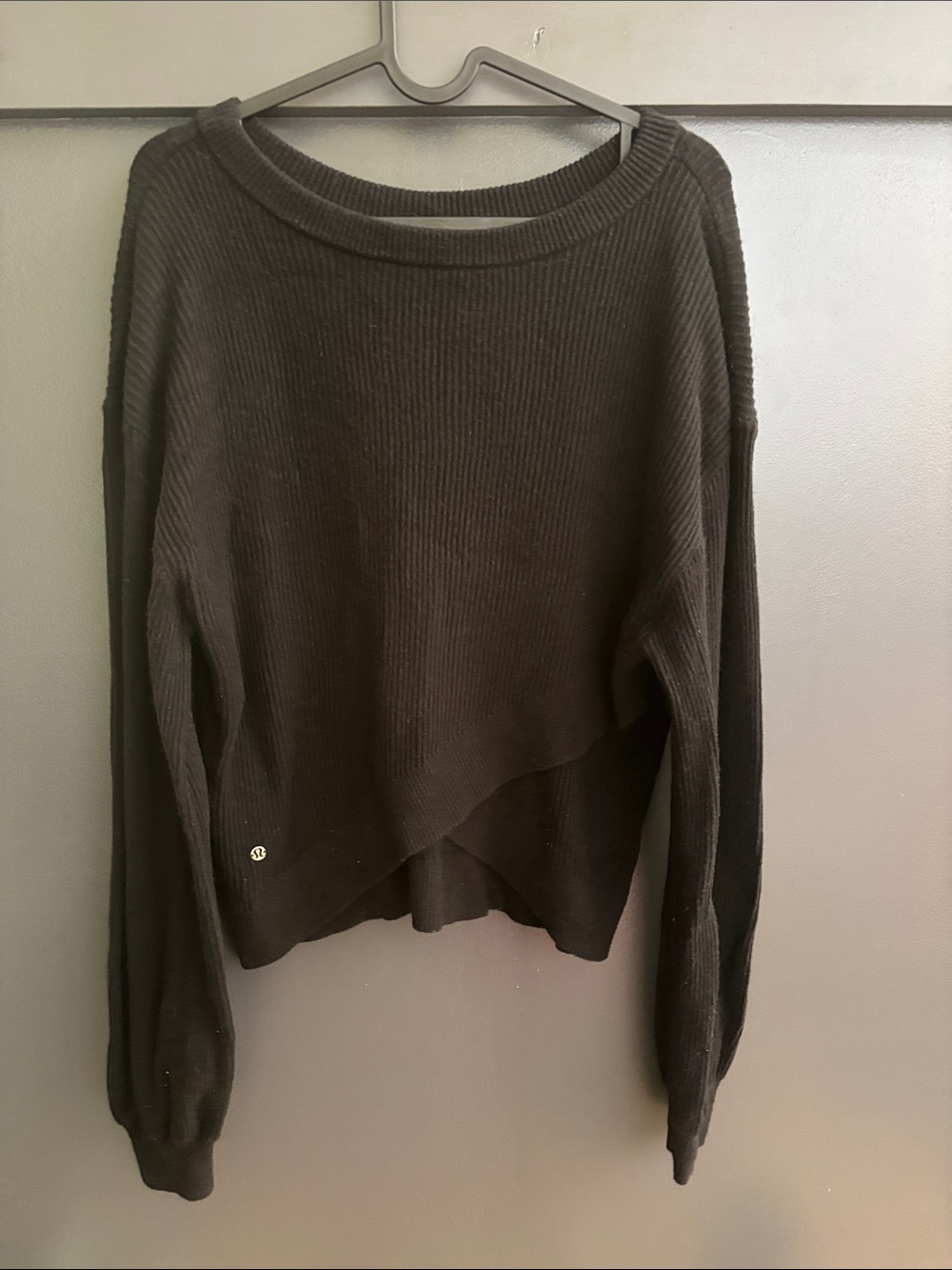 lululemon athletica Black Ribbed Crewneck Sweater